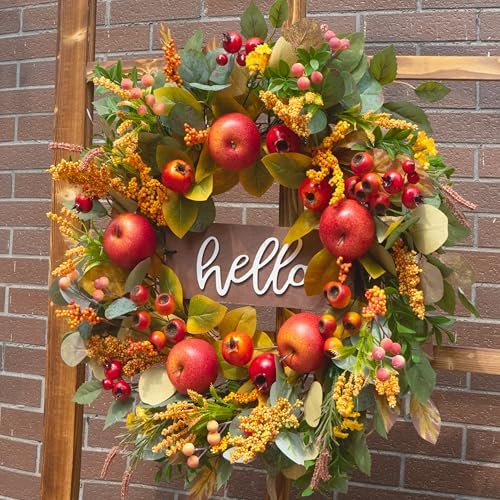 fall wreaths for front door 24 inch autumn, side view