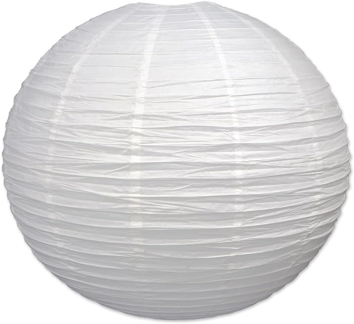 Beistle White Jumbo Paper Lantern Hanging Decoration for Weddings, Bridal Sho...