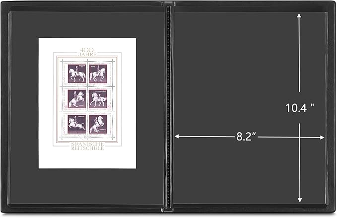 MUDOR Stamp Albums for Collectors, 1 Pockets Stamp Book for Collectors, 10 Sheets Stamp Stockbook, Black