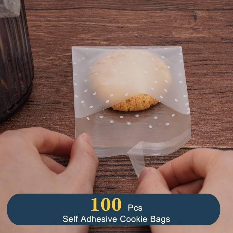 100Pcs Self Sealing Frosted Packaging Bags, Fashion Style Storage Bags, Reusable Sealing Plastic Bags for Gift Wrapping Storage Supplies