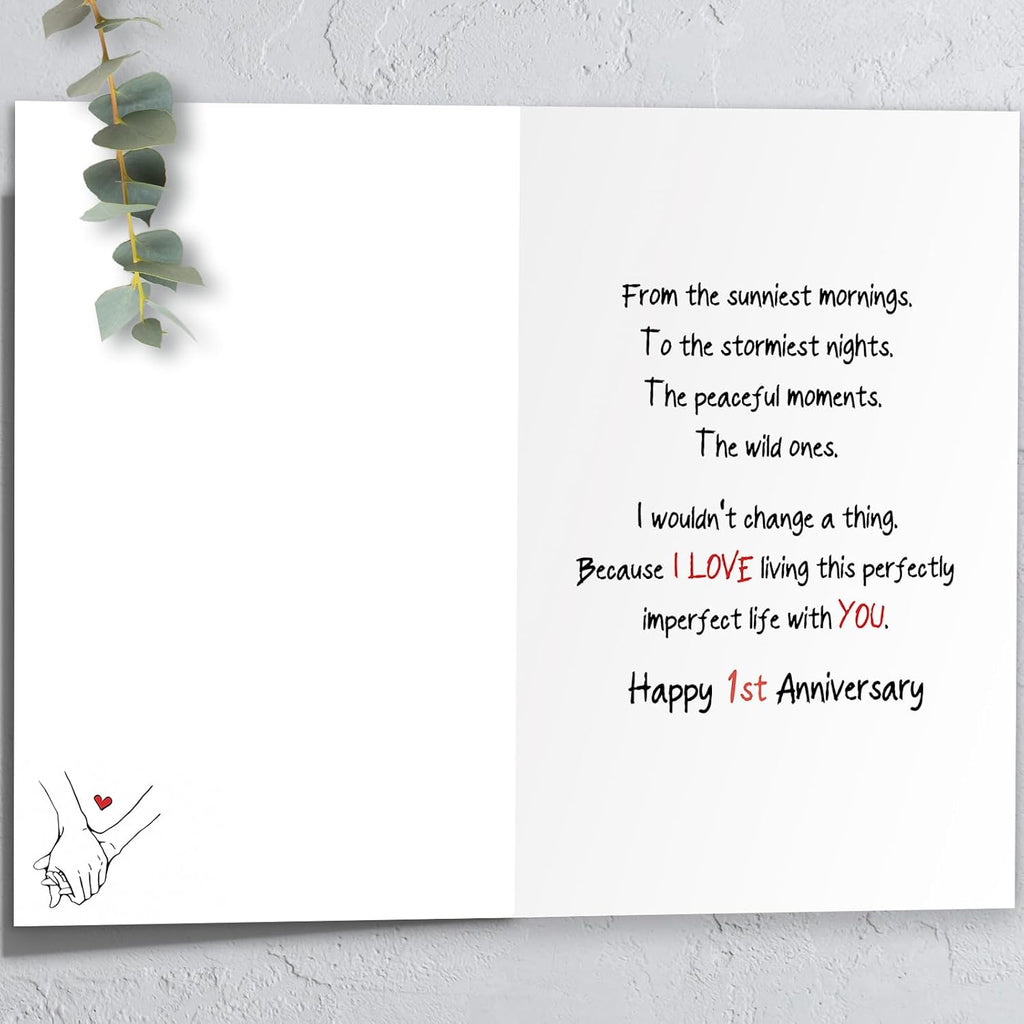 1 Year Anniversary Card Gifts for Boyfriend Girlfriend, 1st Anniversary Card Gift for Husband Wife, One Year Anniversary Cards Gifts for Men Women Him Her, First Wedding Anniversary Cards Gift Ideas