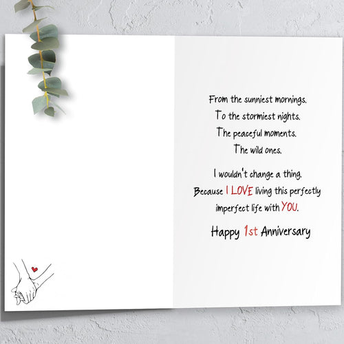 1 Year Anniversary Card Gifts for Boyfriend Girlfriend, 1st Anniversary Card Gift for Husband Wife, One Year Anniversary Cards Gifts for Men Women Him Her, First Wedding Anniversary Cards Gift Ideas