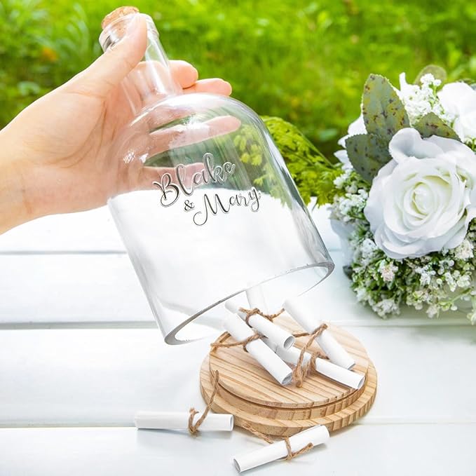 callie Personalized Message in a Bottle Wedding, Custom Couple Names Text on Wedding Guest Book Wedding Reception with Card, Wedding Essentials Wedding Decor Bridesmaid Gifts for Her Him
