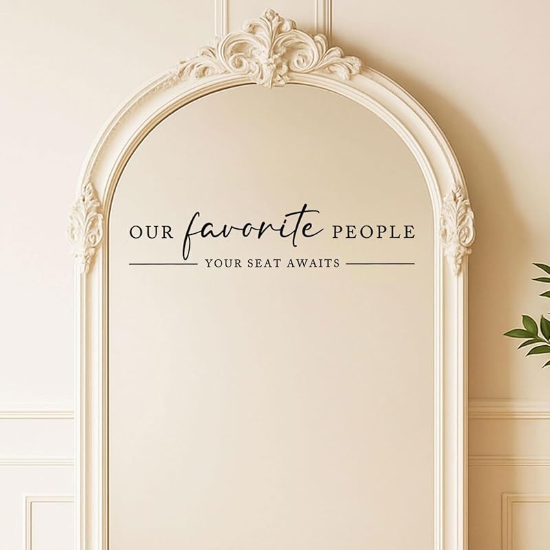 Our Favorite People Vinyl Decal, Find Your Seat Vinyl Decal, Wedding Sign Decal, Seating Chart Sticker, Our Favorite People Sticker, Wedding Removable Adhesive (Black, Wide 20")