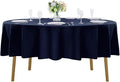 60 inch Round Tablecloth Washable Polyester Table Cloth Decorative Table Cover for Wedding Party Dining Banquet（60 inch,Navy）