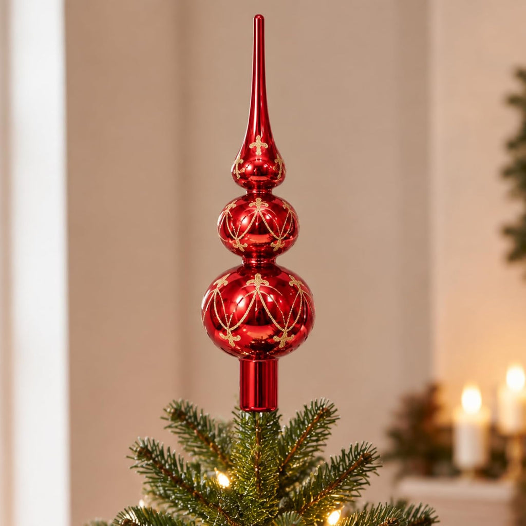 yinder 10 pcs vintage christmas glass ornament and showing dimensions