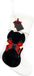 Dog Christmas Stockings,19" White Knit Christmas Stockings for Dog,(A-SD2501)