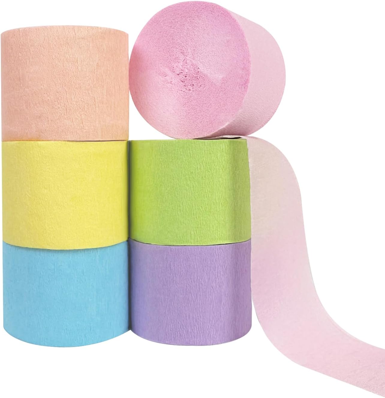 Crepe Paper Streamers 6 Rolls Pastel Rainbow Streamers for Birthday Baby Shower Gender Reveal Wedding Graduation Party Monther's Day Easter Decorations DIY Crafts