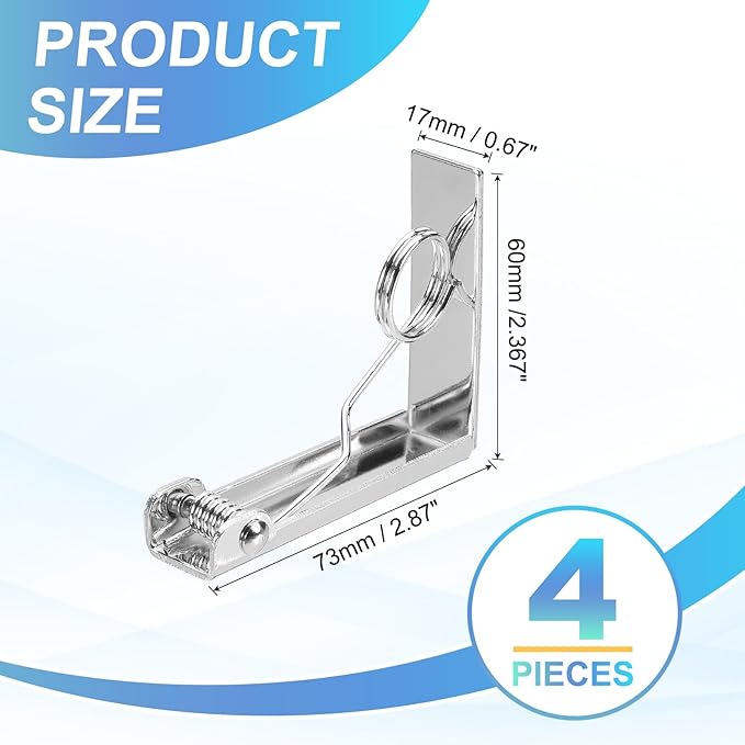 uxcell 4 Pack Tablecloth Clips, Stainless Steel Table Cloth Cover Clamps, 2.87" x 2.36" Windproof Holder Clips for Home Party Picnic Wedding Camping Dining Tables, Silver
