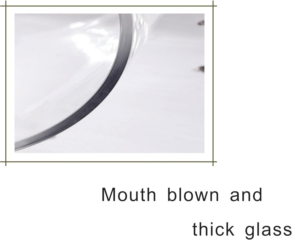6" Wide Glass Hurricane Candle Holders with Handmade Sturdy Glass Sleeves and Vintage Natural Wood Base for Pillar Candle & Plants, Industrial, Farmhouse, Display Cloche Bell Jars, Table Centerpiece
