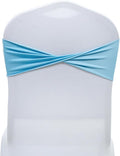 VDS Pack of 200 PCS | Blue | Spandex Chair Sashes Bows Without Buckle | Stretch Elastic Banquet Universal Folding Chair Band Tie with for Wedding Party Conference Celebration Event Decoration