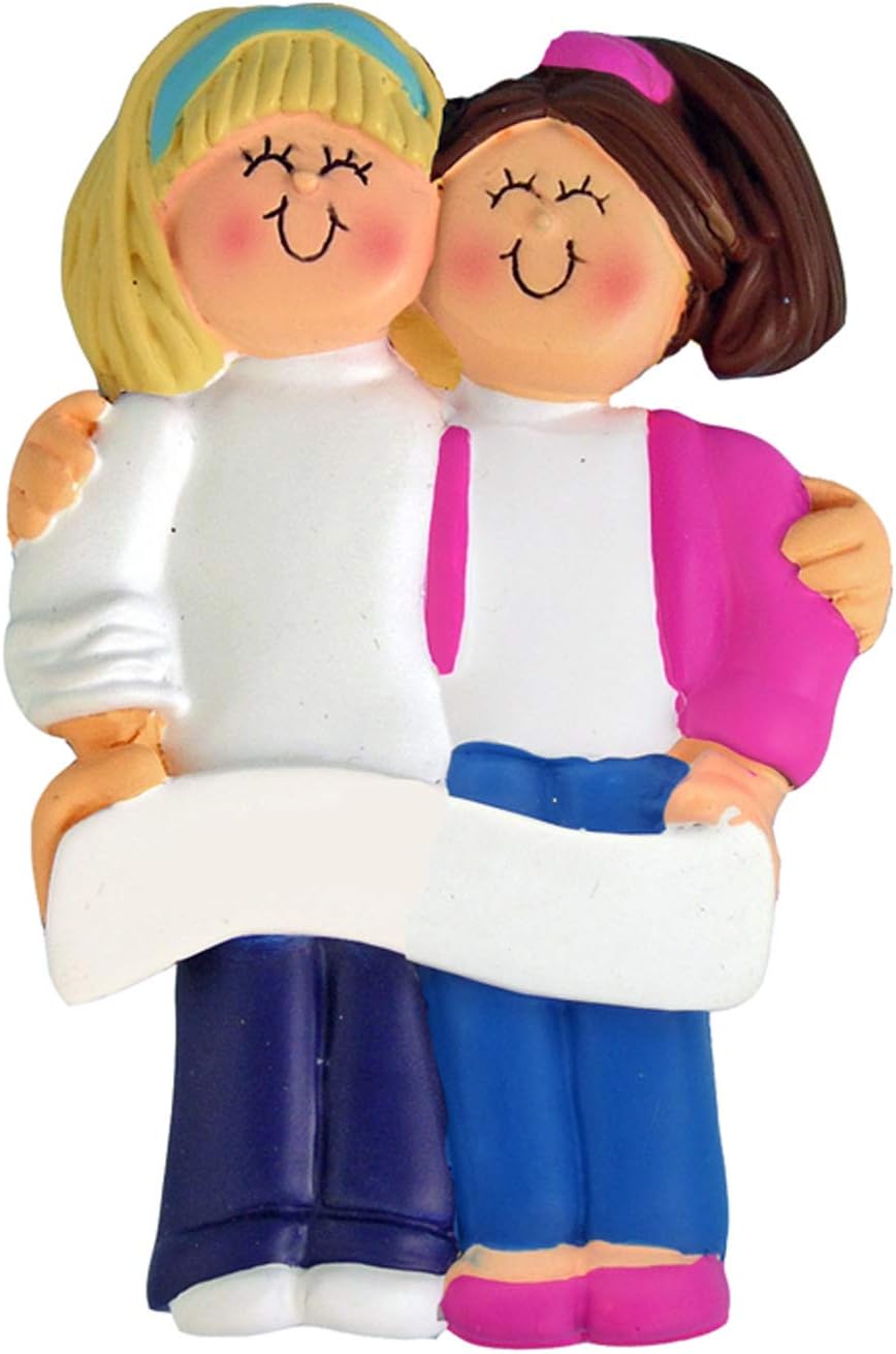Personalized Best Friend Ornament 2026 - Blonde Brunette BFF Ornament Happy Tree Friends Love and Friendship Gifts Best Friend Ornaments for Women Christmas Ornaments by Elves