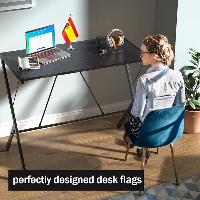 Spain Flag Spanish Flags, Small Mini Spanish Desk Flag, Used for Table Office Classroom Home Patriotic Events Decorations