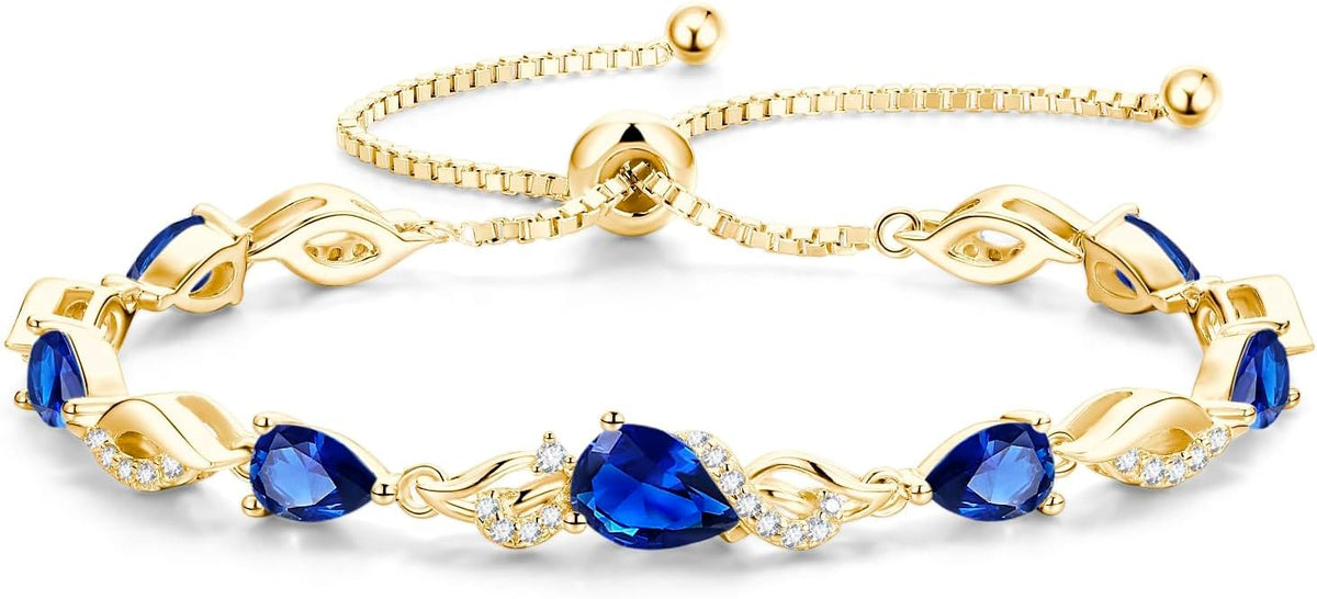 FANCIME Birthstone Adjustable Tennis Bracelet for Women