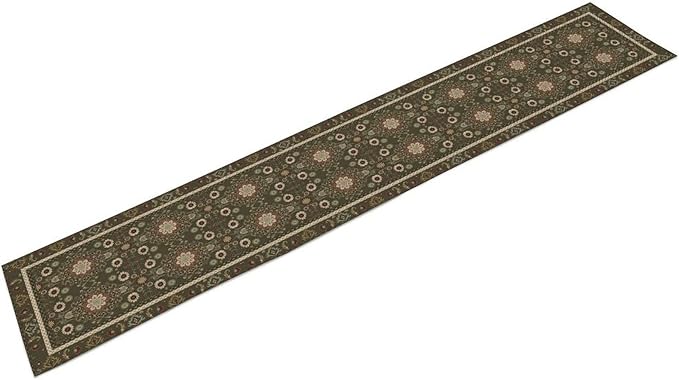 Vintage Boho Floral Table Runner, Rustic Country Farmhouse Brown Bohemia Flower Pattern for Home Kitchen Table Decor Dining Coffee Room Party Decor 13x72in