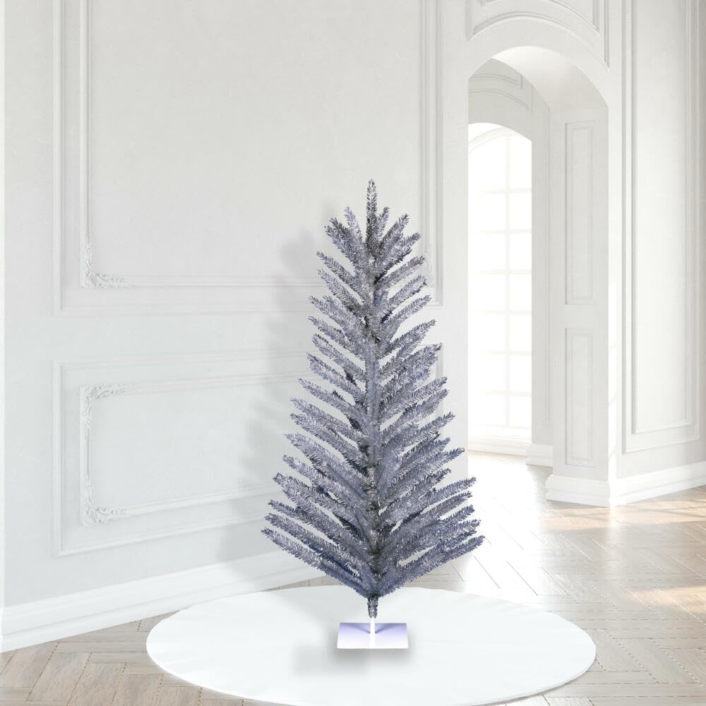 vickerman 7' vintage aluminum artificial christmas tree showing dimensions