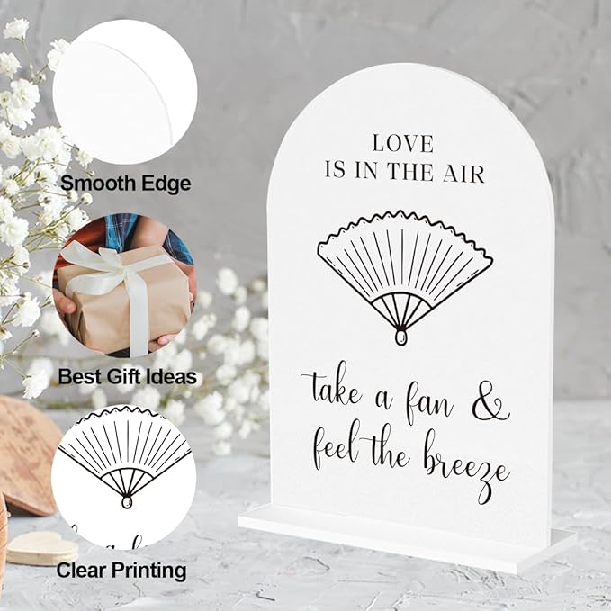 Wedding Fan Signage Take A Fan Sign for Wedding Engagement Ceremony Reception wedding fan Acrylic sign for Table Desk