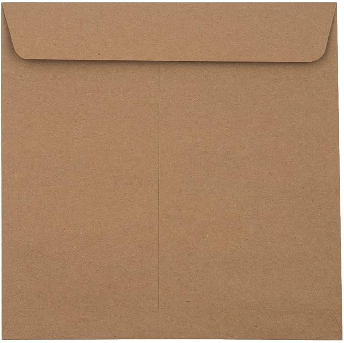 LUXPaper Square Invitation Envelopes | Peel & Press | 8" x 8" | Grocery Bag Brown | 70lb. Text | 50 Qty