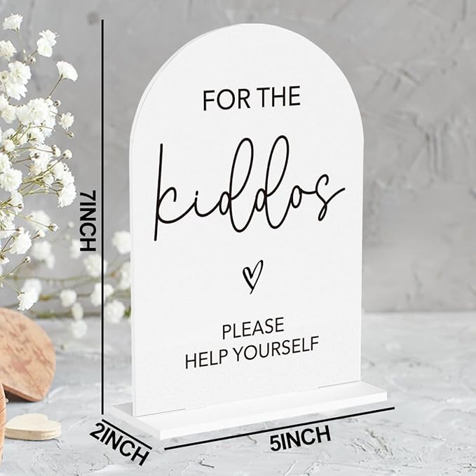 For The Kiddos Wedding Sign Please Help Yourself Sign for Wedding Engagement Ceremony Reception wedding Kiddos Acrylic sign for Table Desk