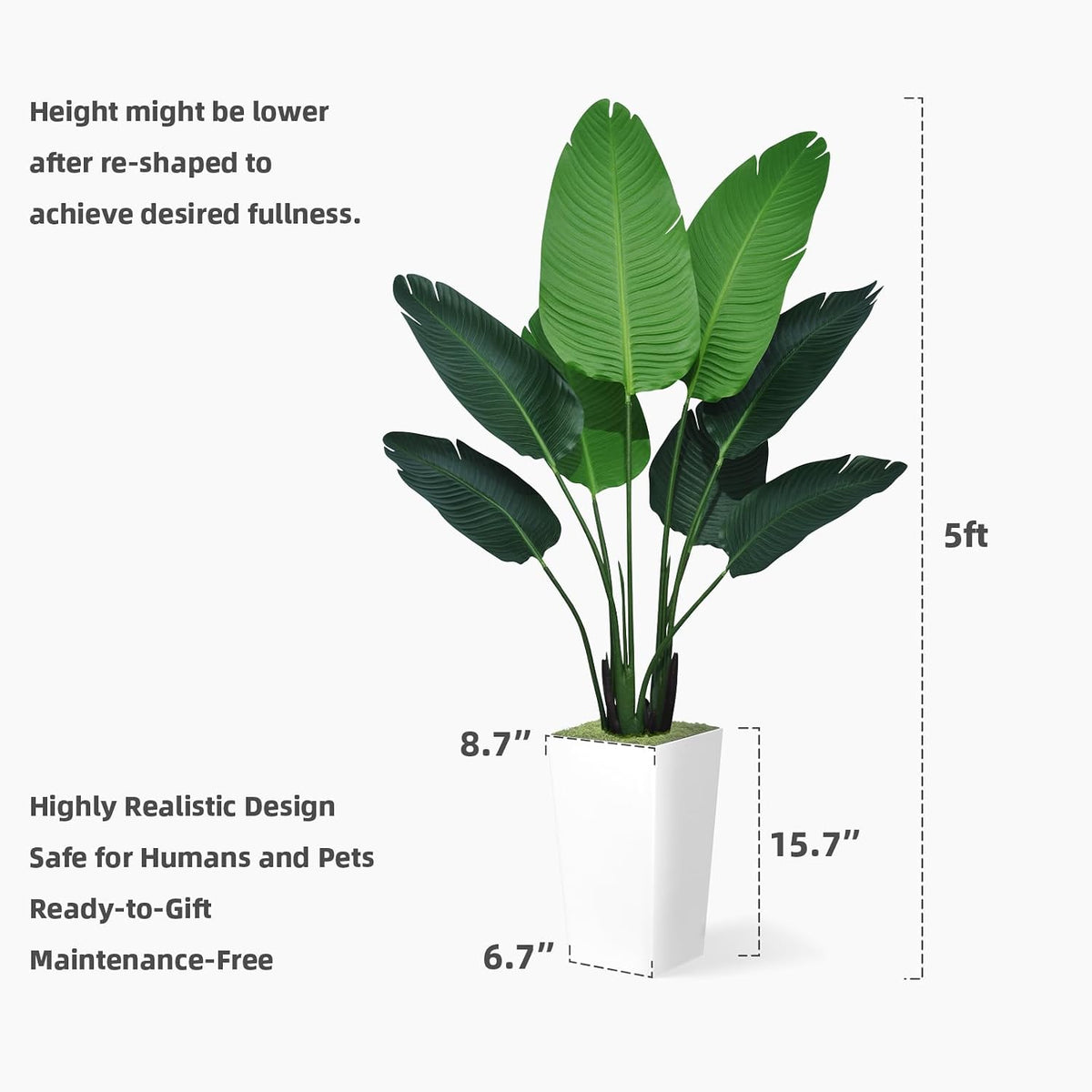 astidy bird of paradise artificial plant 5ft, package contents