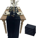 Luxurious Velvet Table Runner, 10ft Wedding Reception Decorations, 20x120inch Soft Velvet Fabric, Table Linen Overlay, Wedding Table Runners (Black, 20X120inch, 5pack)