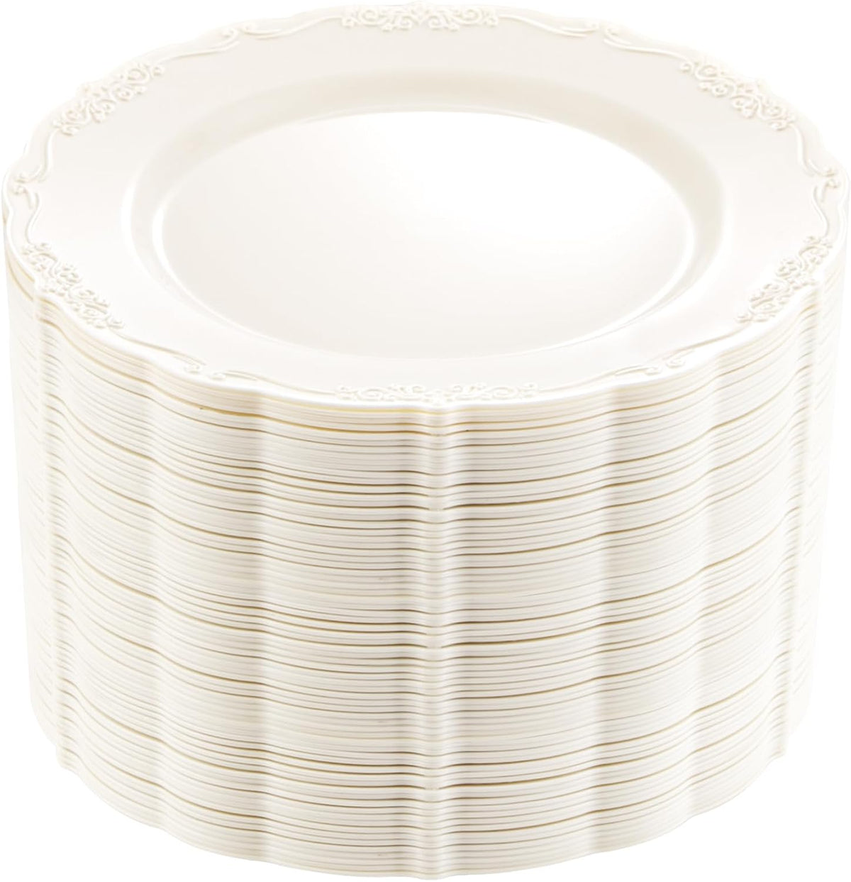 DaYammi 60PCS Ivory Plastic Plates, 7.5 inch Disposable Dessert Plates