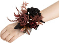 ling's moment 6pcs wrist corsage artificial flowers, black, main product view