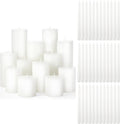 MTLEE 54 Pcs Unity Candles Set for Christmas Unity 4" 5" 6" White Pillar and 10'' Taper Candles Bulk Ceremony Wedding Decorations Accessories for Banquet Party Centerpiece Dining Home Decor