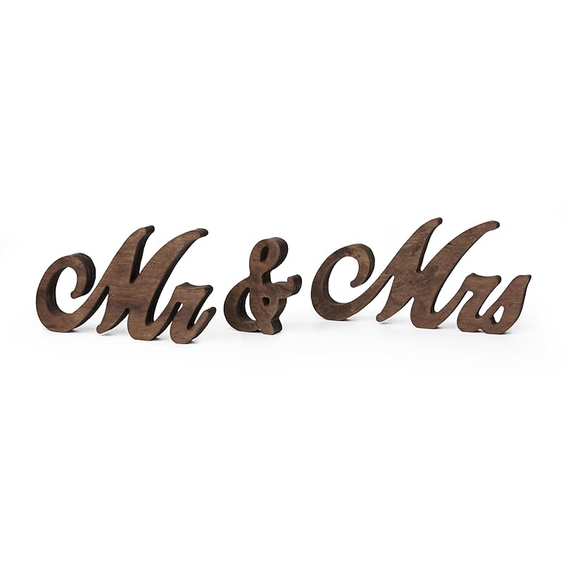 Mr and Mrs Sign for Wedding Table Decor, Mr & Mrs Wooden Signs, Rustic Wedding Decorations for Reception, Mr & Mrs Sign for Sweetheart Table Decor, Freestanding Wood Letters for Head Table Centerpiece
