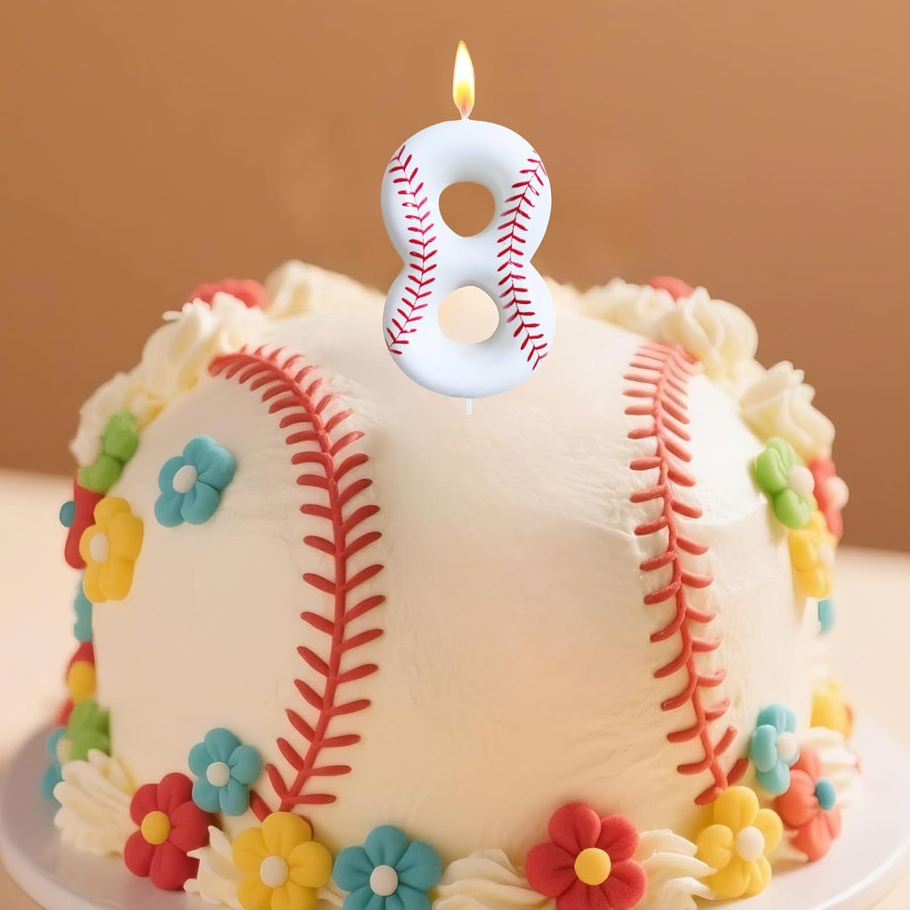 Baseball Birthday Number Candles for Cake White Number 1 Rookie of The Year 1st Birthday Candle Baseball Cake Topper for Baseball Birthday Party Decorations