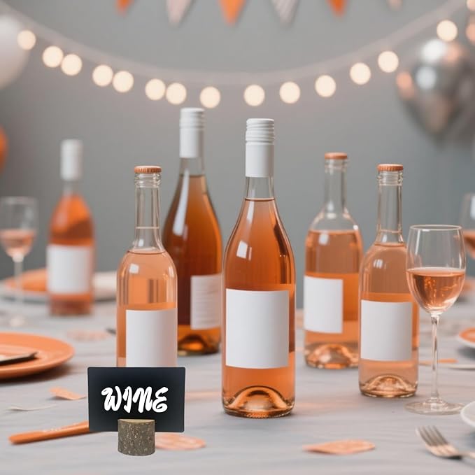 10 Pcs Mini Chalkboard Signs Small Chalkboard Label with Rustic Wood Stand, Food Labels for Party Buffet Wedding Birthday Party Bakery