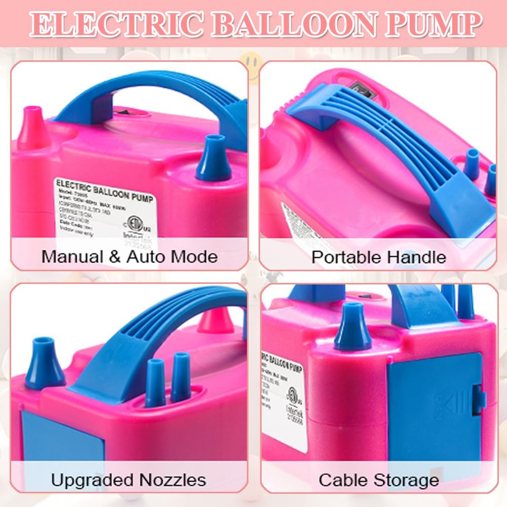 balloon arch kit with balloon pump for party, side view