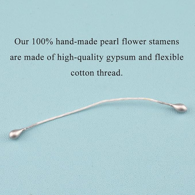 HAHIYO 700Pcs 3mm Silver Pearl Double Heads Pistil Hand-Made Artificial Pistil para Flores Pearlized Floral Stamen for Flower Making Scrapbook Decoration