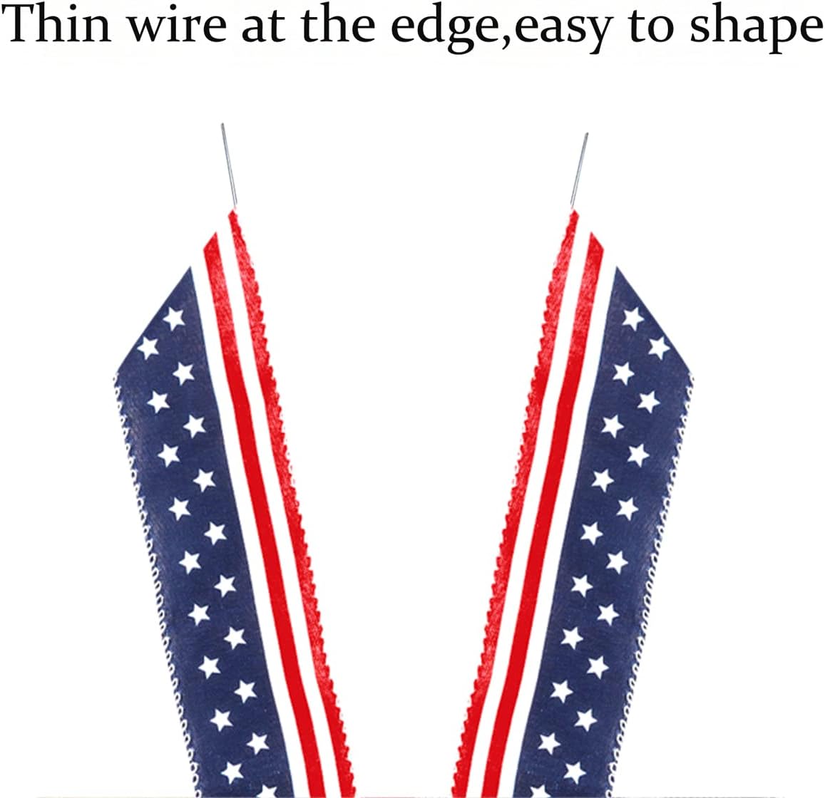 2 Pack 4th of July Decor Bow for Wreath,Red White Blue Stripe Stars Tree Topper Bows for Patriotic,Independence Day,Memorial Day,Veteran's Day,Front Door Indoor Outdoor Decorations