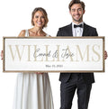 Wedding Gifts for Couples 2025, Custom Wood Sign for Bridal Shower Gift, Engagement Gift, Newlywed Gift, Personalized Framed Last Name Sign with Established Date for Home