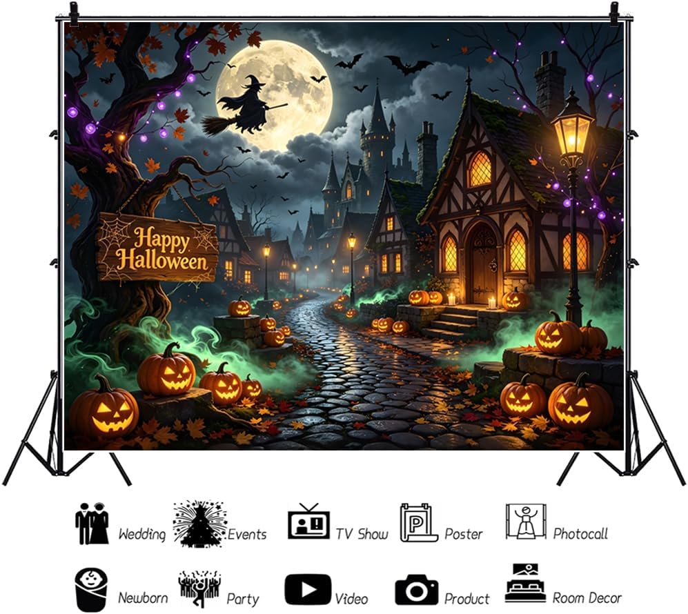 10x10ft Halloween Backdrop Haunted House Halloween Backdrop for Photography