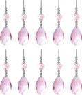 10pcs Crystal Prisms Chandelier Pink Ornament Pendants Rainbow Maker 38mm Drop Prism Hanging Prisms for Wedding Party Chrismtmas Decoration DIY Jewelry