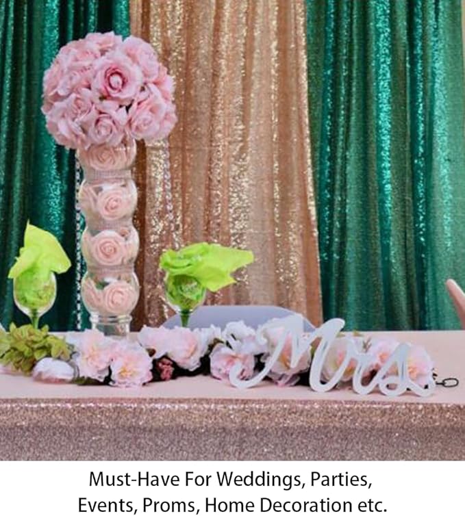 ShinyBeauty Sequin Curtain 2 Panel Set Christmas Green Glitter Background 2FTx8FT Green Sequin Backdrop Curtains Pack of 2 (Grass)