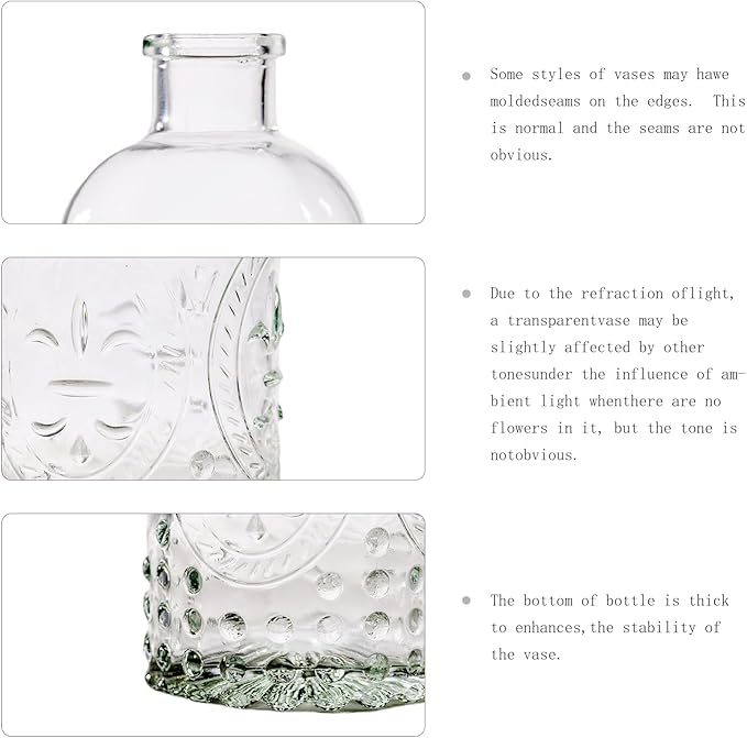 12 Pcs Bud Vase Set, Vases for Centerpieces, Cute Glass Bud Vases in Bulk, Small Vases for Flowers, Mini Vase Set for Wedding Decorations, Home Table Flower Décor