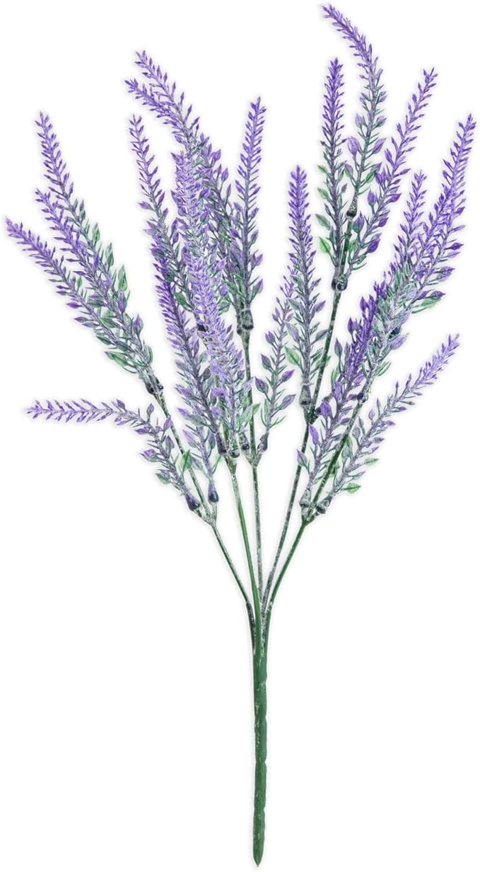 Juvale 12 Bundles Lavender Artificial Flower Stems - 2" D x 3" W x 14" H - Purple - Weather Resistant Artificial Flowers for Outdoors & Wedding Centerpieces & Door Wreaths