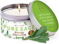 Magnificent 101 Long Lasting Pure Sage Candle - 6 Oz - 35 Hour Burn Time - Organic, All Natural, Soy Wax Candle for Energy Cleansing & Calm, Soothe - Spiritual