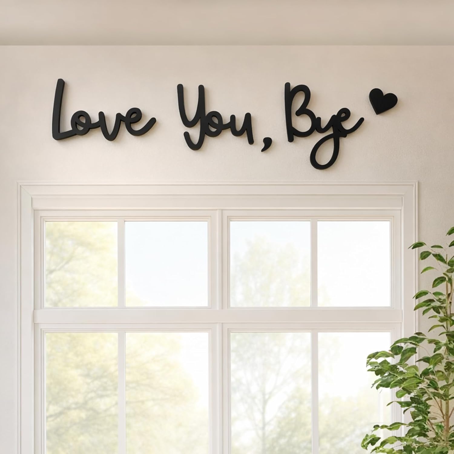 Wooden Love You Bye Sign, 3D Wall Decor Letters for Entryway Above Door, Farmhouse Boho Home Decor for Hallway Bedroom, Meaningful Gift