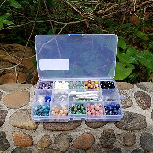 8mm stone beads kit for jewelry making 230pcs on a desk or shelf