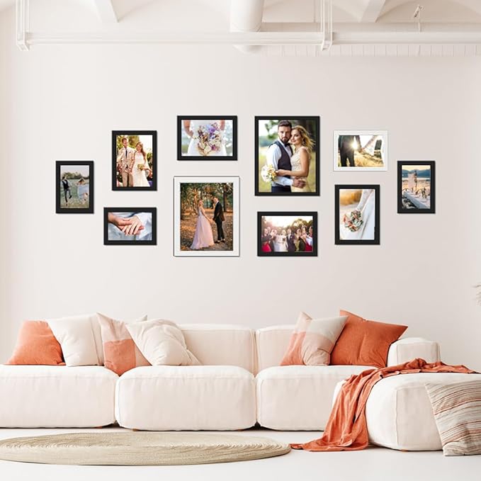 KTKDE A4 Picture Frame in Black -8.27x11.69 Poster Frames,Certificates Documents Frames with Shatter Resistant Glass -Modern Style Wood Composite Frame for Wall or Table top best gift