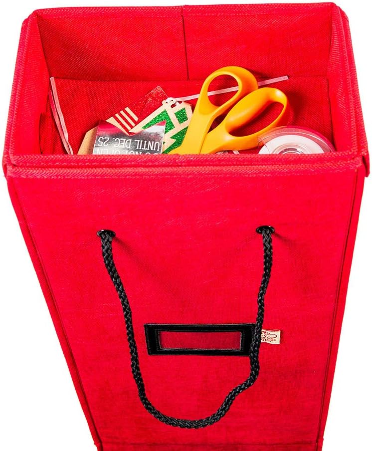 gift wrapping paper storage containers box, holds 12, side view