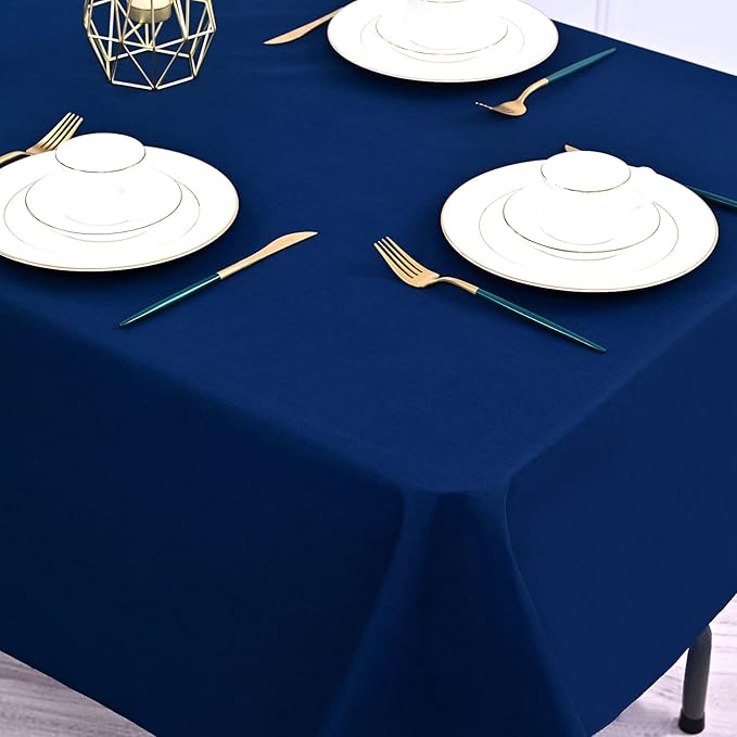 10 Pack Navy Blue Tablecloths for 8ft Rectangle Tables 60 x 126 Inch - Polyester Table Cover Stain and Wrinkle Resistant Washable Fabric Table Clothes for Wedding Party Banquet Reception Restaurant
