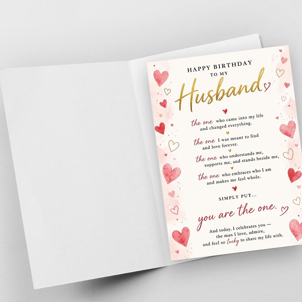 Husband Birthday Card, Happy Birthday Card from Wife, Romantic Birthday Decorations GIft Idea for Men him Husband
