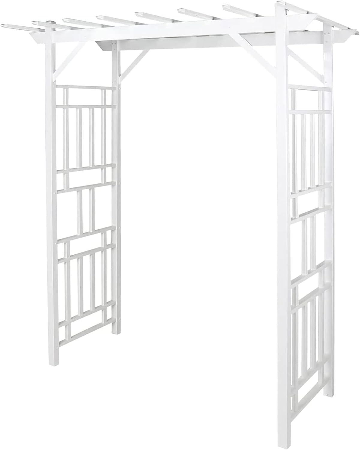 Dura-Trel Wellington Arbor 72" x 85" Outdoor Garden Trellis, White