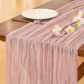 Socomi Pink Cheesecloth Table Runner Summer Boho Rustic Gauze Dusty Pink Farmhouse 120 inch 10FT Cheese Cloth for Wedding Tea Party Baby Shower Birthday Home Decor Holiday Decorations