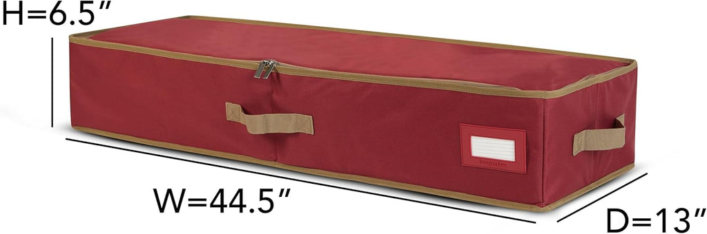 Covermates Keepsakes Gift Wrap Storage Organizer – Heavy-Duty Polyester with Buckle Straps & Interior Pockets – Holds Up to 15 Rolls of Gift Wrap with Handles & Label Window, Red